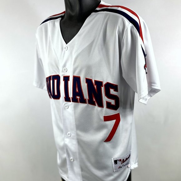 CLEVELAND INDIANS #7 TAYLOR , #24 DORN Sewn Jersey WHITE - Picture 4 of 16
